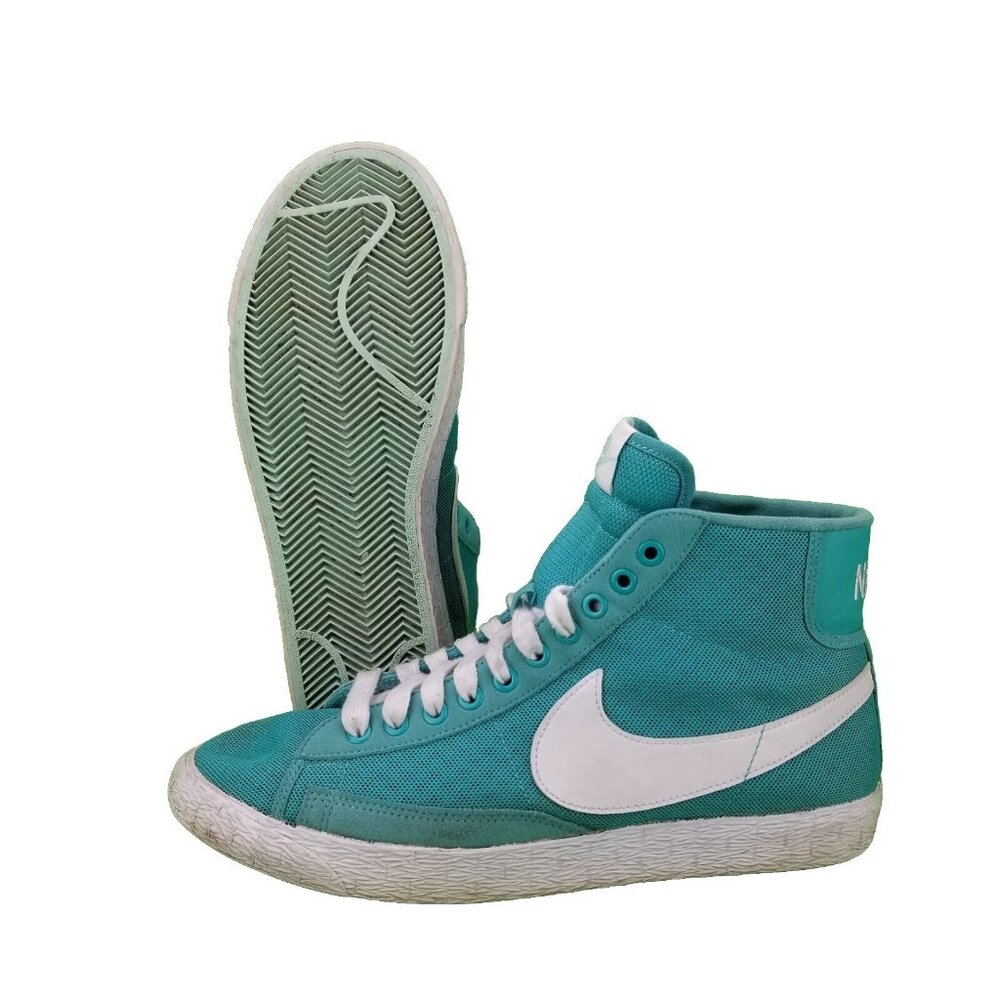 ✅Nike Blazer Mid Mesh Comfort Sneakers Womens Sz 8 Green Lace up Athletic Shoes - Picture 2 of 11